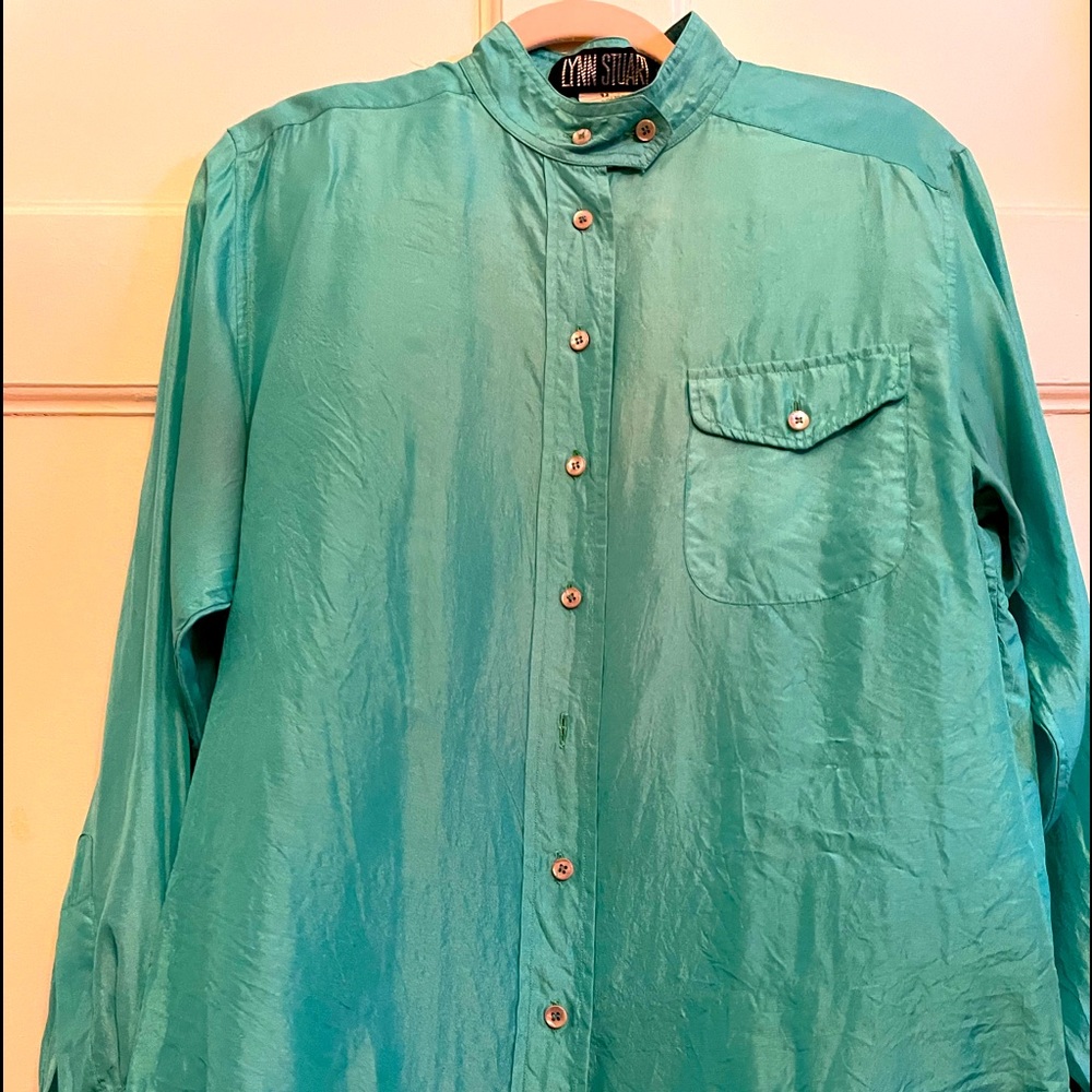 50% off sale ✨Vintage 1980s Lynn Stewart 100% pure silk women’s blouse Size 14